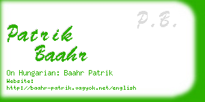 patrik baahr business card